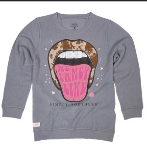 Simply Southern WE FANCY LIKE Corded Sweatshirt, Tongue NWT Small